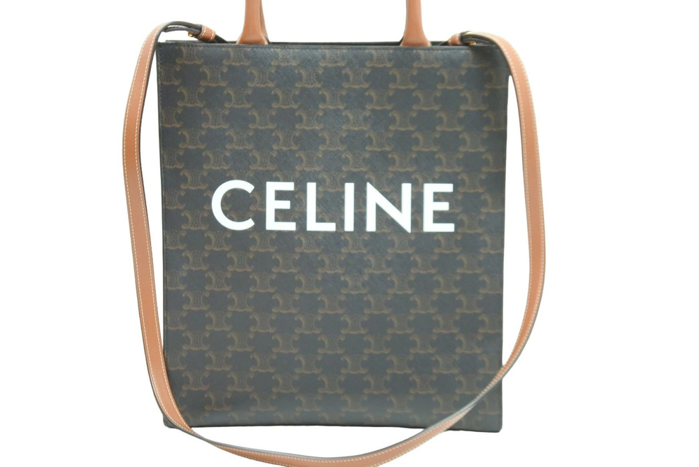 Celine Handbag shoulder strap Cabas Vertical Triomphe Black